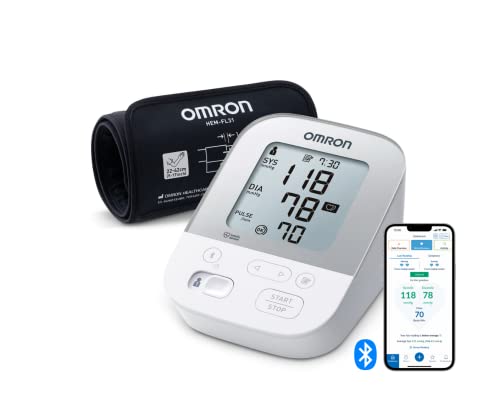 OMRON X4 Smart Misuratore di Pressione Arteriosa da Braccio digitale - Apparecchio Portatile per Misurare la Pressione e Monitoraggio dell'Ipertensione, Connessione Bluetooth